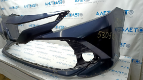 Front bumper bare Toyota Camry v70 18-20 LE\XLE without parking sensor, blue, pressed, scratches