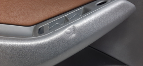Door trim card front left Audi Q5 8R 09-12 black with brown insert leather, armrest leather, molding under wood gloss, scratch, dent on armrest