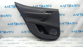 Door trim card rear left Toyota Camry v70 18-24 black with black insert plastic, armrest rubber, scratch