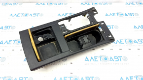 Toyota Camry v40 center console trim with cup holders black, light wood trim, crack in fastening