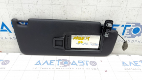 Right visor Porsche Macan 15 - leather black, without hook, for panoramic