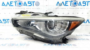 Headlight front left naked Infiniti Q50 16-19 without AFS, LED, sand