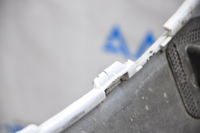 Front bare bumper Tesla Model X 16-21 type 2 white, non-factory holes, crack in mount, mounts unsoldered
