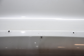 Front bare bumper Tesla Model X 16-21 type 2 white, non-factory holes, crack in mount, mounts unsoldered