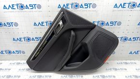 Door trim card rear left Porsche Macan 15-18 leather black without backlight and curtain, insert black gloss, scratches
