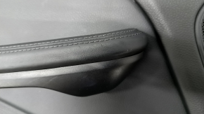Door trim card rear left Porsche Macan 15-18 leather black without backlight and curtain, insert black gloss, scratches