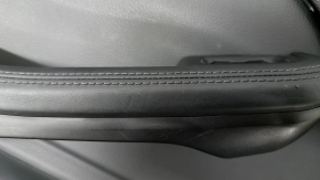 Door trim card rear left Porsche Macan 15-18 leather black without backlight and curtain, insert black gloss, scratches