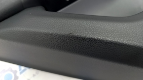 Door trim card rear left Porsche Macan 15-18 leather black without backlight and curtain, insert black gloss, scratches