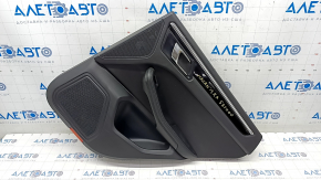 Door trim card rear right Porsche Macan 15-18 leather black without backlight and curtain, insert black gloss, scratches