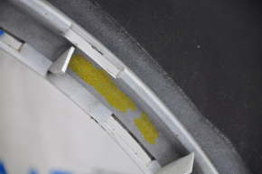Front bare bumper Tesla Model X 16-21 type 2 white, non-factory holes, crack in mount, mounts unsoldered