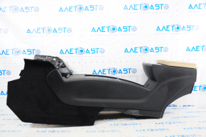 Central console armrest and cup holders Tesla Model X 16-21 leather black, beige armrest, carbon, scratches