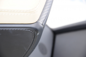 Central console armrest and cup holders Tesla Model X 16-21 leather black, beige armrest, carbon, scratches