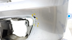 Front bare bumper Porsche Macan 15-18 without parking sensors, silver M7U, cracked, scratch, broken mount