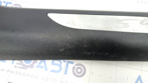 Door sill trim front right Porsche Macan 15-18 black with chrome insert Macan S, scratches
