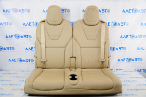 Rear row of seats 3 row Tesla Model X 16-21 leather beige, without airbag, electric, heated, for cleaning