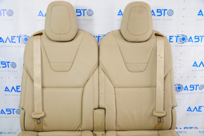 Rear row of seats 3 row Tesla Model X 16-21 leather beige, without airbag, electric, heated, for cleaning