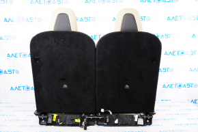 Rear row of seats 3 row Tesla Model X 16-21 leather beige, without airbag, electric, heated, for cleaning