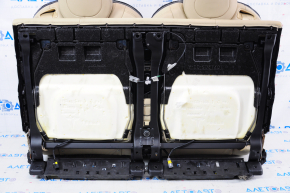 Rear row of seats 3 row Tesla Model X 16-21 leather beige, without airbag, electric, heated, for cleaning
