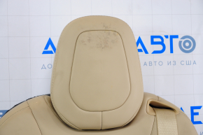 Rear row of seats 3 row Tesla Model X 16-21 leather beige, without airbag, electric, heated, for cleaning
