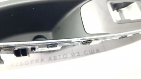 Rear left window lift control trim Chevrolet Malibu 16- gray with chrome molding, chrome defect