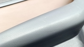 Door trim card rear left Audi Q5 8R 09-17 black with brown insert leather, molding under wood, scratches