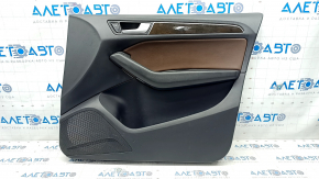 Door trim card front right Audi Q5 8R 09-17 black with brown insert leather, molding under the tree, scratches