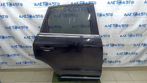Door assembly rear right Audi Q5 8R 09-17 keyless, black LY9B, dented, bump