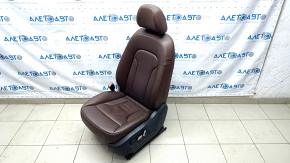 Driver's seat Audi Q5 8R 09-17 with airbag, electric, brown leather, scuffs on leather
