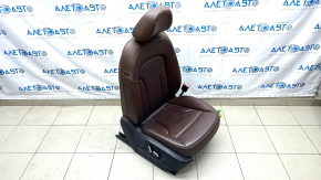 Passenger seat Audi Q5 8R 09-17 with airbag, electric, brown leather, scratches, abrasions
