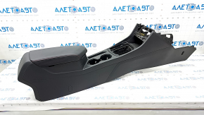 Central console armrest and cup holders VW Jetta 19- leather black, red stitching, scratches