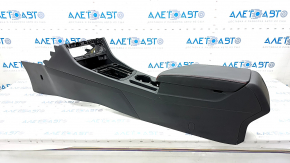Central console armrest and cup holders VW Jetta 19- leather black, red stitching, scratches