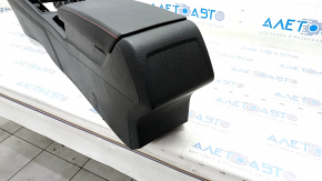 Central console armrest and cup holders VW Jetta 19- leather black, red stitching, scratches