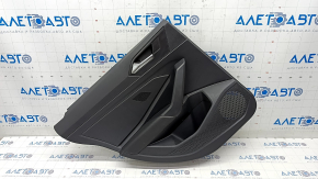 Door trim card rear left VW Jetta 19- black with black insert plastic, armrest leather, with tweeter