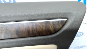 Door trim card front right Audi A4 B8 13-16 rest, brown with beige insert leather, armrest leather, molding under the tree structure, sedan, scratches, broken fastening