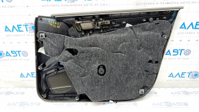 Door trim card front left Audi A4 B8 13-16 rest, brown with beige insert leather, armrest leather, molding under the tree structure, sedan, scratches, broken fasteners, cracks in the armrest