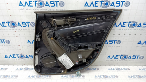 Door trim card rear left Audi A4 B8 13-16 rest, brown with beige insert leather, armrest leather, molding under the tree structure, sedan, scratches, broken fasteners, cracks in the armrest