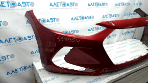 Front bumper bare Hyundai Elantra AD 17-18 pre-rest, red, cracks, break, crease, pressed, scratches