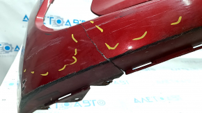 Front bumper bare Hyundai Elantra AD 17-18 pre-rest, red, cracks, break, crease, pressed, scratches