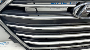 Radiator grill grill Hyundai Elantra AD 17-18 prerest, matte chrome, with emblem, scratches, sand