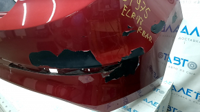Rear bumper bare Hyundai Elantra AD 17-18 pre-rest, red, painted, paint peeled, pressed, crack, broken fastener