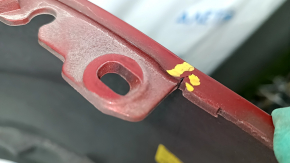 Rear bumper bare Hyundai Elantra AD 17-18 pre-rest, red, painted, paint peeled, pressed, crack, broken fastener