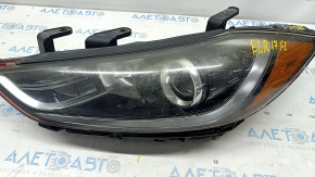 Headlight front left bare Hyundai Elantra AD 17-18 prerest, halogen, with mount, cobweb, sand