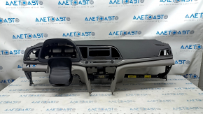 Torpedo front panel with AIRBAG Hyundai Elantra AD 17-18 prerest, black with gray inserts, chrome finish
