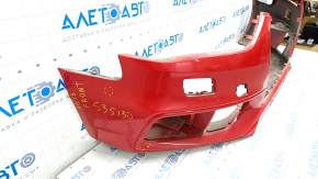 Bare front bumper Audi A4 B8 13-16 rest, red, under headlight washers, dented, bumps, broken mount