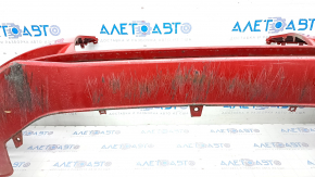 Bare front bumper Audi A4 B8 13-16 rest, red, under headlight washers, dented, bumps, broken mount