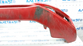 Bare front bumper Audi A4 B8 13-16 rest, red, under headlight washers, dented, bumps, broken mount
