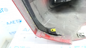 Bare front bumper Audi A4 B8 13-16 rest, red, under headlight washers, dented, bumps, broken mount