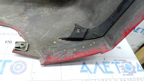 Bare front bumper Audi A4 B8 13-16 rest, red, under headlight washers, dented, bumps, broken mount