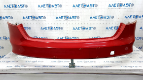 Bare rear bumper Audi A4 B8 13-16 rest without parking sensors S-Line, red, scratches, broken mount