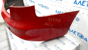Bare rear bumper Audi A4 B8 13-16 rest without parking sensors S-Line, red, scratches, broken mount